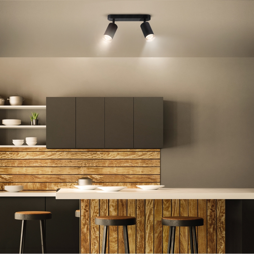 Brilagi - Kylpyhuoneen kohdevalo SELE 2xGU10/30W/230V IP44 musta