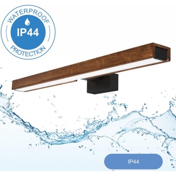 Brilagi - Kylpyhuoneen LED-peilivalo WOODY MIRROR LED/12W/230V 60 cm IP44 tammi kirsikka/musta