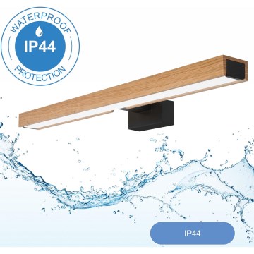 Brilagi - Kylpyhuoneen LED-peilivalo WOODY MIRROR LED/12W/230V 60 cm IP44 tammi/musta