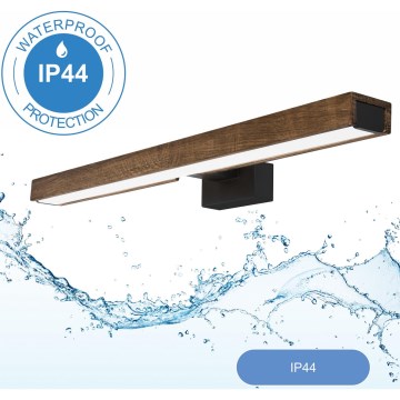 Brilagi - Kylpyhuoneen LED-peilivalo WOODY MIRROR LED/12W/230V 60 cm IP44 tammi saksanpähkinä/musta