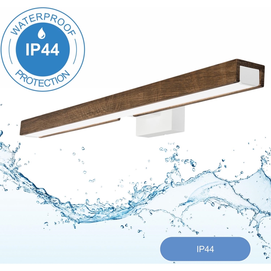 Brilagi - Kylpyhuoneen LED-peilivalo WOODY MIRROR LED/12W/230V 60 cm IP44 tammi saksanpähkinä/valkoinen