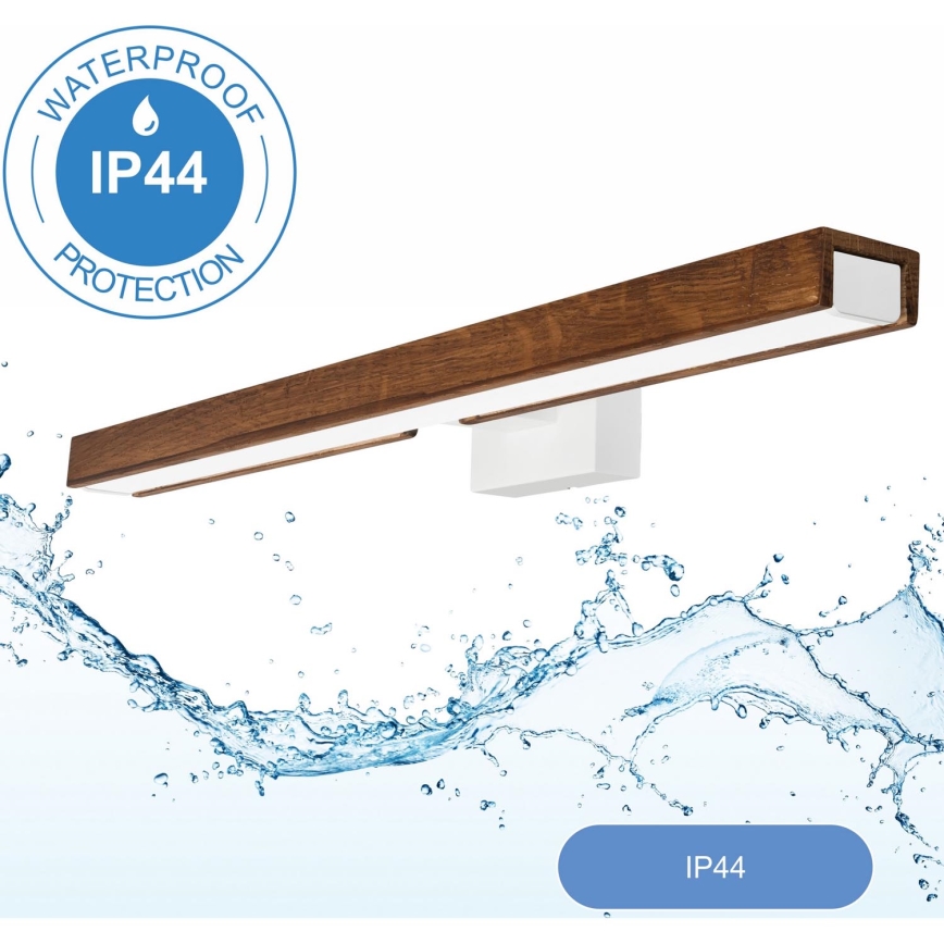 Brilagi - Kylpyhuoneen LED-peilivalo WOODY MIRROR LED/12W/230V 60 cm IP44 tammi/valkoinen