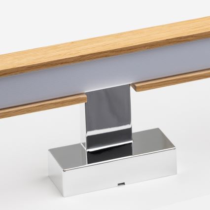 Brilagi - Kylpyhuoneen LED-peilivalo WOODY MIRROR LED/12W/230V 60 cm IP44 tammi/kiiltävä kromi