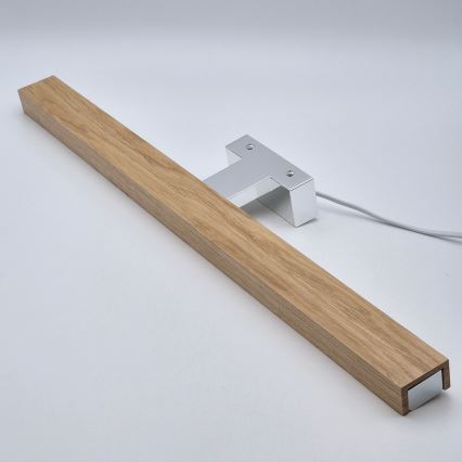 Brilagi - Kylpyhuoneen LED-peilivalo WOODY MIRROR LED/12W/230V 60 cm IP44 tammi/kiiltävä kromi