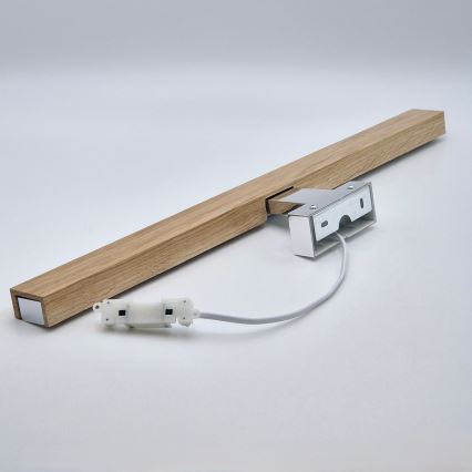 Brilagi - Kylpyhuoneen LED-peilivalo WOODY MIRROR LED/12W/230V 60 cm IP44 tammi/kiiltävä kromi