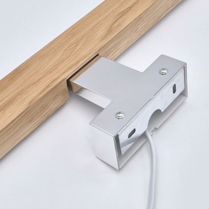 Brilagi - Kylpyhuoneen LED-peilivalo WOODY MIRROR LED/12W/230V 60 cm IP44 tammi/kiiltävä kromi