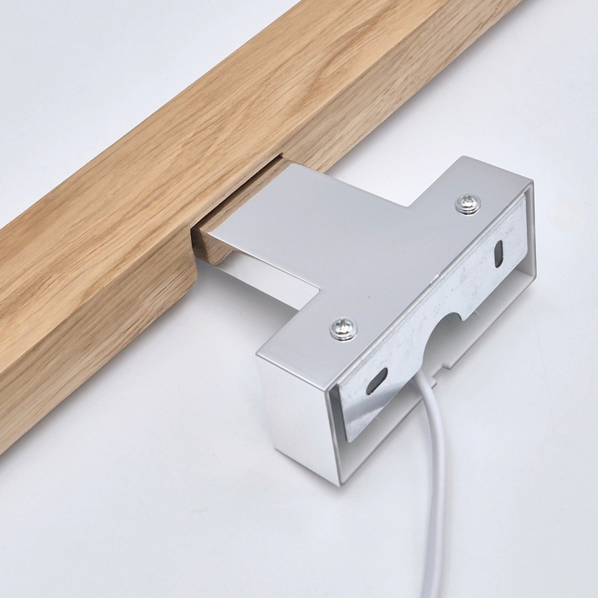 Brilagi - Kylpyhuoneen LED-peilivalo WOODY MIRROR LED/12W/230V 60 cm IP44 tammi/kiiltävä kromi