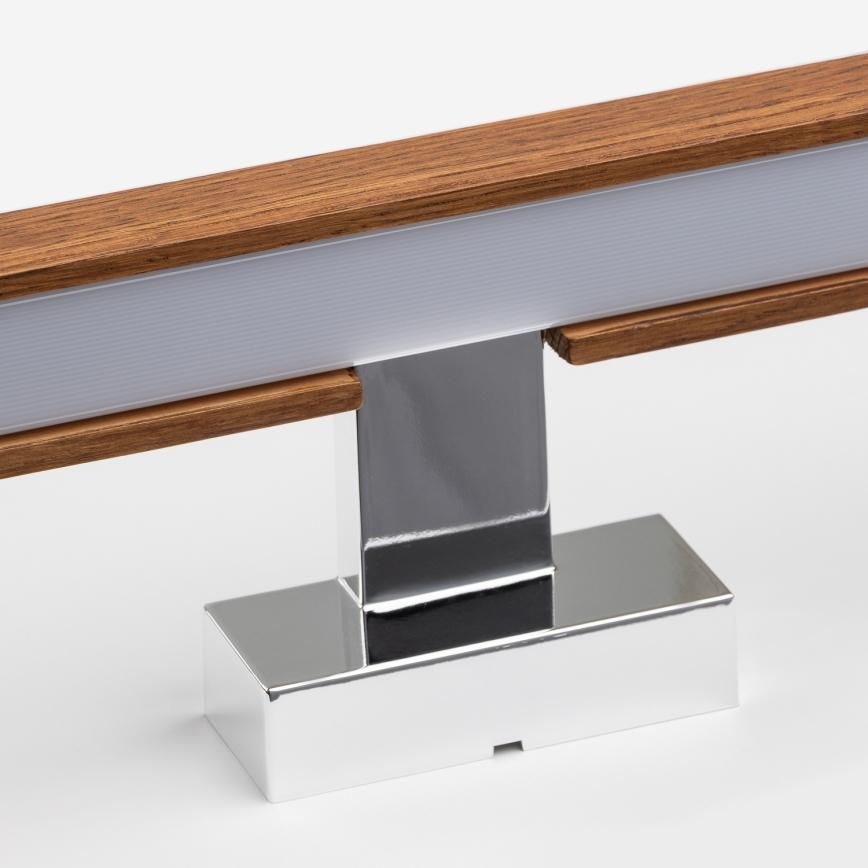 Brilagi - Kylpyhuoneen LED-peilivalo WOODY MIRROR LED/12W/230V 60 cm IP44 tammi kirsikka/kiiltävä kromi