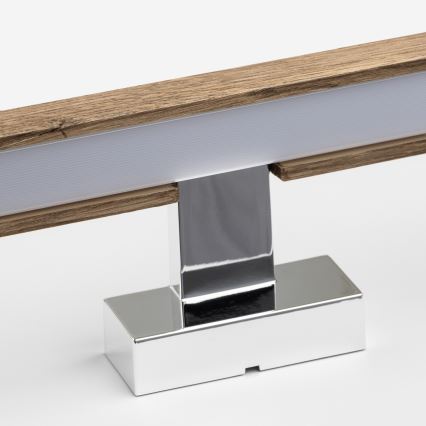 Brilagi - Kylpyhuoneen LED-peilivalo WOODY MIRROR LED/12W/230V 60 cm IP44 tammi saksanpähkinä/kiiltävä kromi