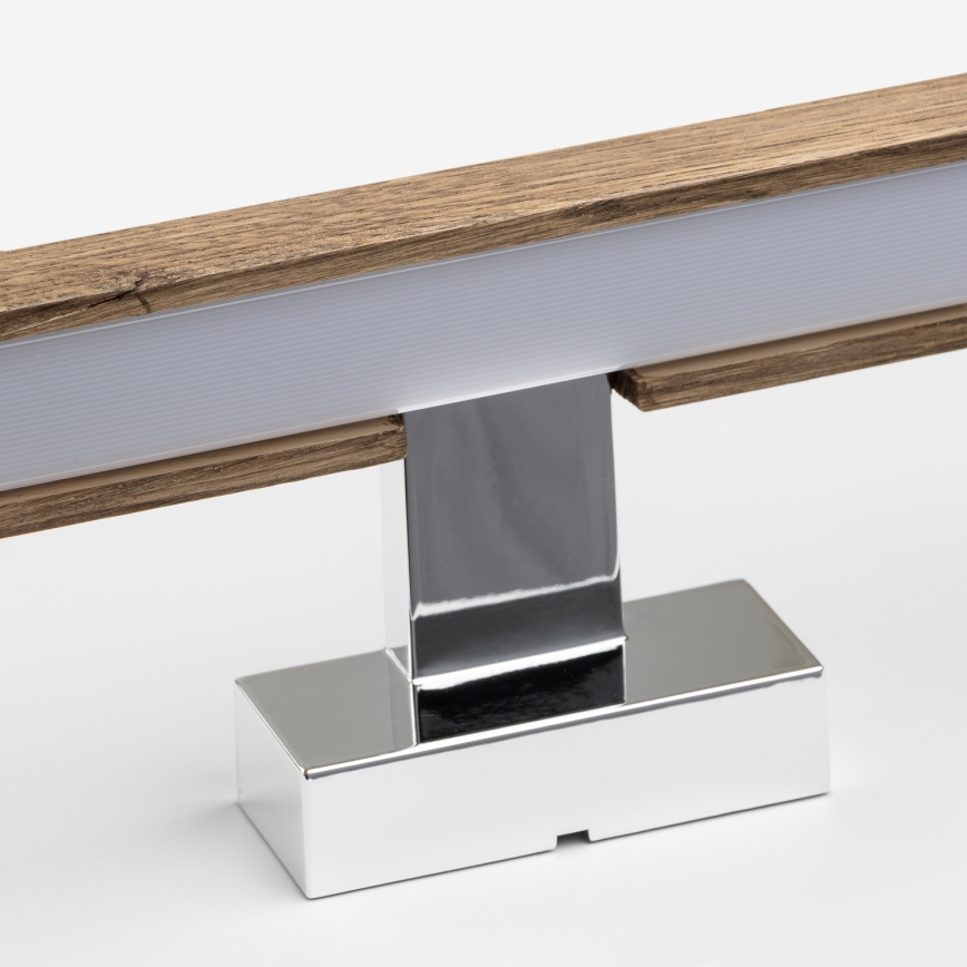 Brilagi - Kylpyhuoneen LED-peilivalo WOODY MIRROR LED/12W/230V 60 cm IP44 tammi saksanpähkinä/kiiltävä kromi