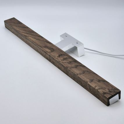Brilagi - Kylpyhuoneen LED-peilivalo WOODY MIRROR LED/12W/230V 60 cm IP44 tammi saksanpähkinä/kiiltävä kromi