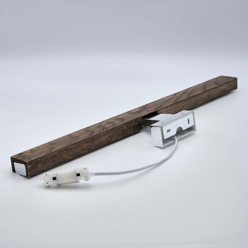 Brilagi - Kylpyhuoneen LED-peilivalo WOODY MIRROR LED/12W/230V 60 cm IP44 tammi saksanpähkinä/kiiltävä kromi
