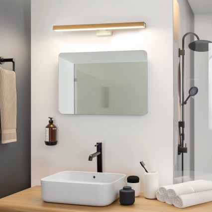 Brilagi - Kylpyhuoneen LED-peilivalo WOODY MIRROR LED/12W/230V 60 cm IP44 tammi/valkoinen