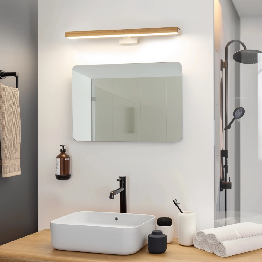 Brilagi - Kylpyhuoneen LED-peilivalo WOODY MIRROR LED/12W/230V 60 cm IP44 tammi/valkoinen