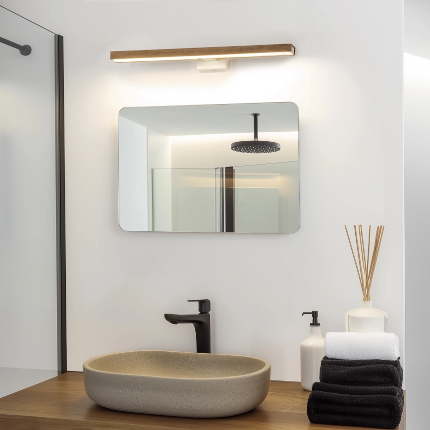 Brilagi - Kylpyhuoneen LED-peilivalo WOODY MIRROR LED/12W/230V 60 cm IP44 tammi saksanpähkinä/valkoinen