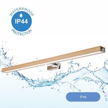 Brilagi - Kylpyhuoneen LED-peilivalo WOODY MIRROR LED/15W/230V 90 cm IP44 tammi/kiiltävä kromi