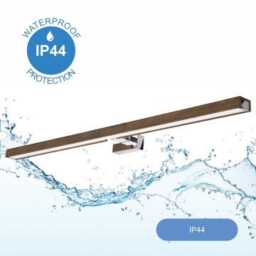 Brilagi - Kylpyhuoneen LED-peilivalo WOODY MIRROR LED/15W/230V 90 cm IP44 tammi saksanpähkinä/kiiltävä kromi