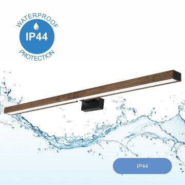 Brilagi - Kylpyhuoneen LED-peilivalo WOODY MIRROR LED/15W/230V 90 cm IP44 tammi saksanpähkinä/musta