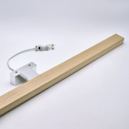 Brilagi - Kylpyhuoneen LED-peilivalo WOODY MIRROR LED/15W/230V 90 cm IP44 tammi/kiiltävä kromi