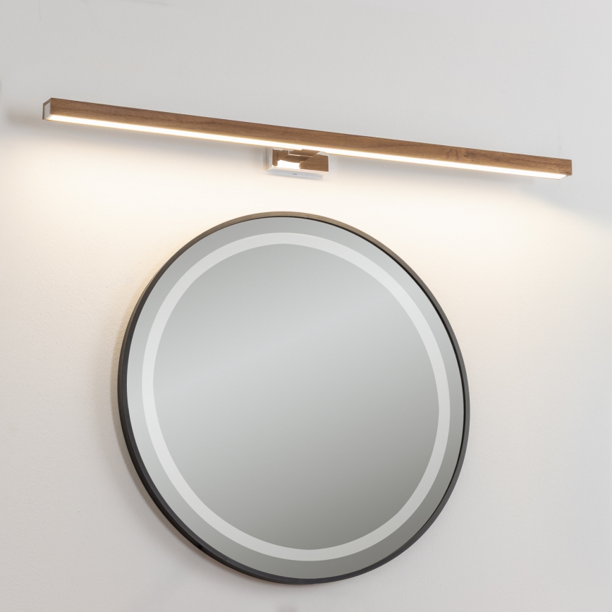 Brilagi - Kylpyhuoneen LED-peilivalo WOODY MIRROR LED/15W/230V 90 cm IP44 tammi kirsikka/kiiltävä kromi