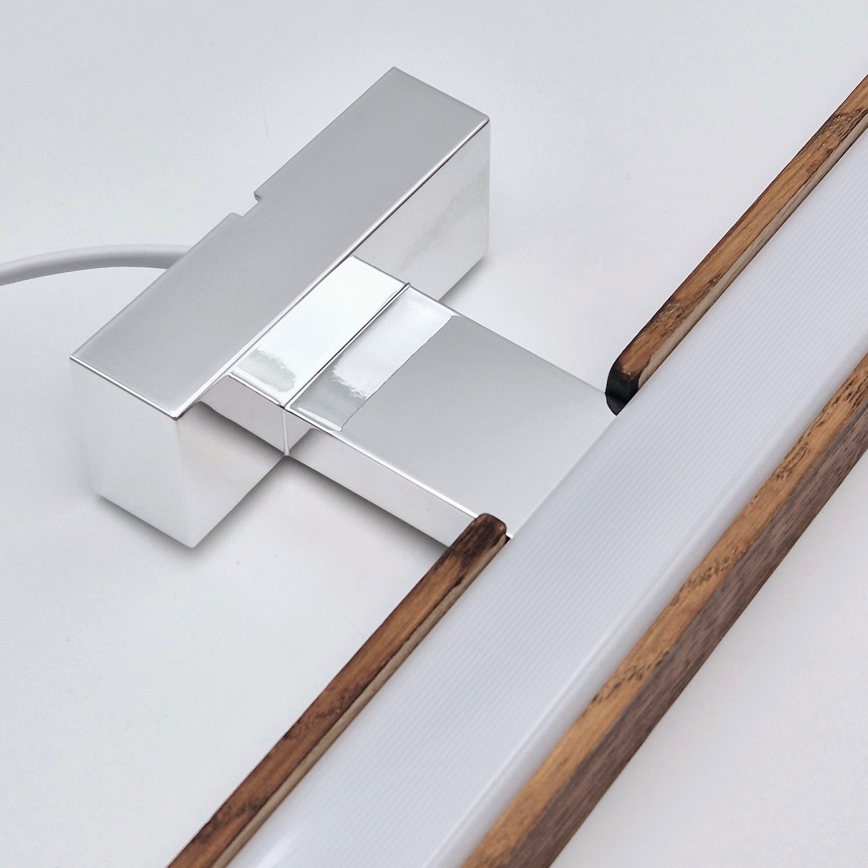 Brilagi - Kylpyhuoneen LED-peilivalo WOODY MIRROR LED/15W/230V 90 cm IP44 tammi kirsikka/kiiltävä kromi
