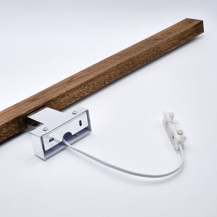 Brilagi - Kylpyhuoneen LED-peilivalo WOODY MIRROR LED/15W/230V 90 cm IP44 tammi kirsikka/kiiltävä kromi