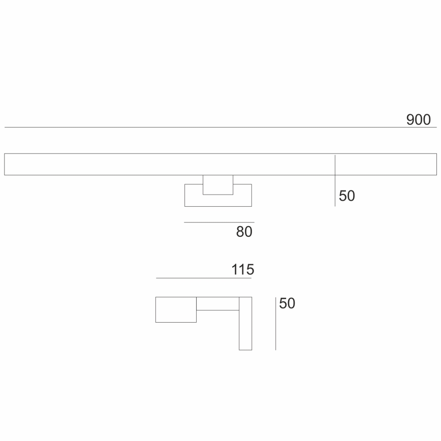 Brilagi - Kylpyhuoneen LED-peilivalo WOODY MIRROR LED/15W/230V 90 cm IP44 tammi/musta