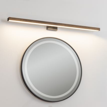 Brilagi - Kylpyhuoneen LED-peilivalo WOODY MIRROR LED/15W/230V 90 cm IP44 tammi saksanpähkinä/musta