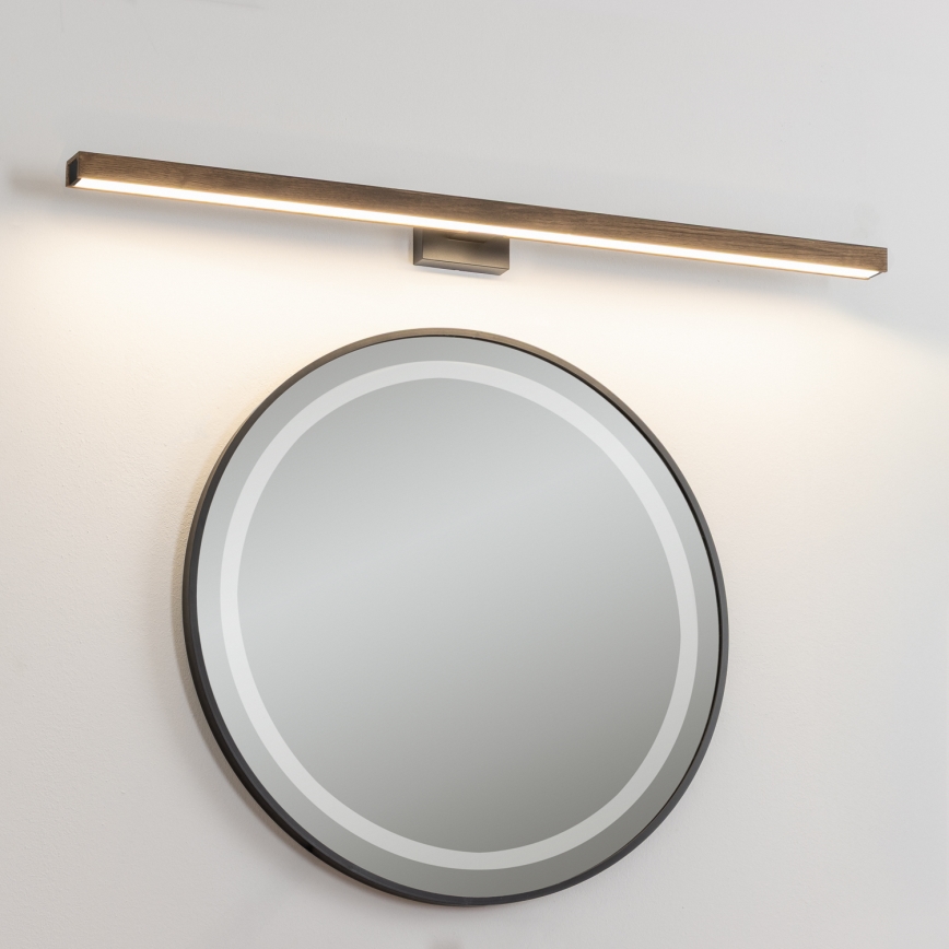 Brilagi - Kylpyhuoneen LED-peilivalo WOODY MIRROR LED/15W/230V 90 cm IP44 tammi saksanpähkinä/musta