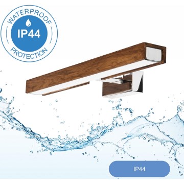 Brilagi - Kylpyhuoneen LED-peilivalo WOODY MIRROR LED/8W/230V 40 cm IP44 tammi kirsikka/kiiltävä kromi