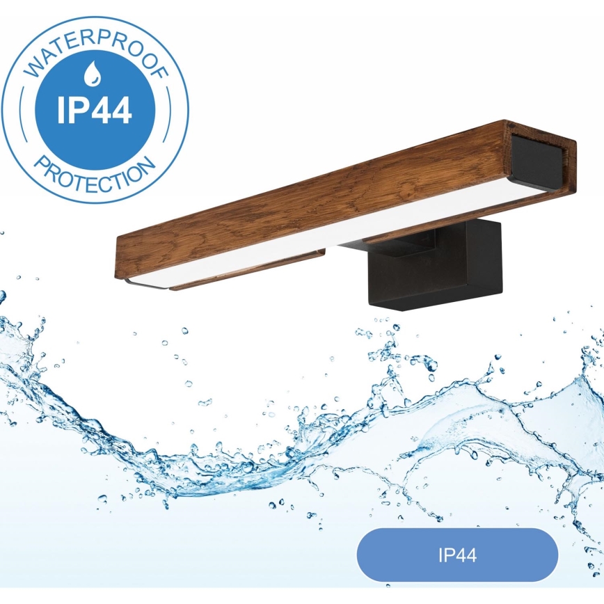 Brilagi - Kylpyhuoneen LED-peilivalo WOODY MIRROR LED/8W/230V 40 cm IP44 tammi kirsikka/musta