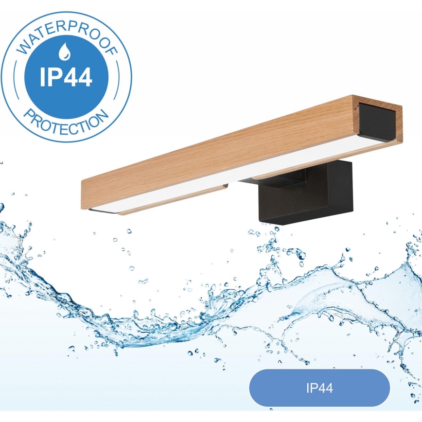 Brilagi - Kylpyhuoneen LED-peilivalo WOODY MIRROR LED/8W/230V 40 cm IP44 tammi/musta