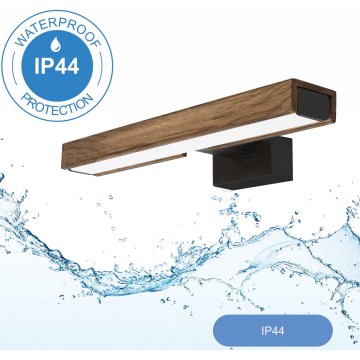 Brilagi - Kylpyhuoneen LED-peilivalo WOODY MIRROR LED/8W/230V 40 cm IP44 tammi saksanpähkinä/musta