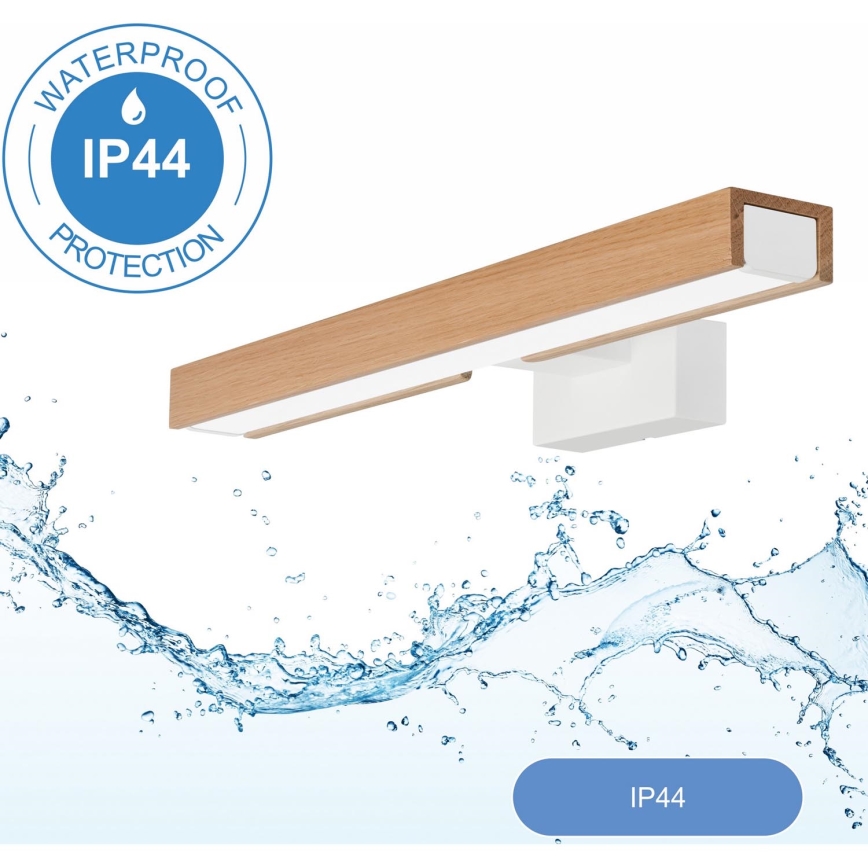 Brilagi - Kylpyhuoneen LED-peilivalo WOODY MIRROR LED/8W/230V 40 cm IP44 tammi/valkoinen