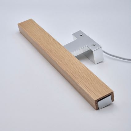 Brilagi - Kylpyhuoneen LED-peilivalo WOODY MIRROR LED/8W/230V 40 cm IP44 tammi/kiiltävä kromi