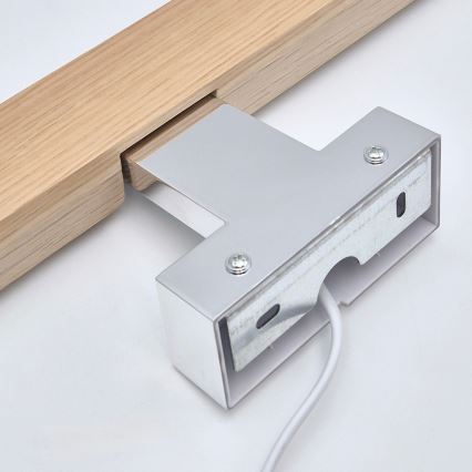 Brilagi - Kylpyhuoneen LED-peilivalo WOODY MIRROR LED/8W/230V 40 cm IP44 tammi/kiiltävä kromi