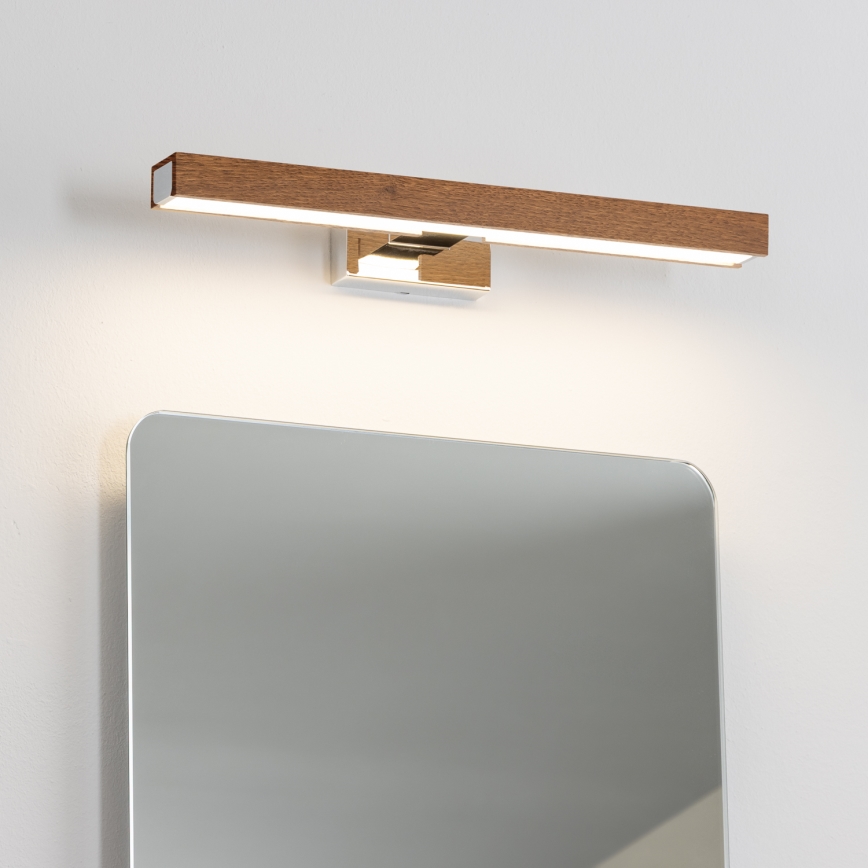Brilagi - Kylpyhuoneen LED-peilivalo WOODY MIRROR LED/8W/230V 40 cm IP44 tammi kirsikka/kiiltävä kromi