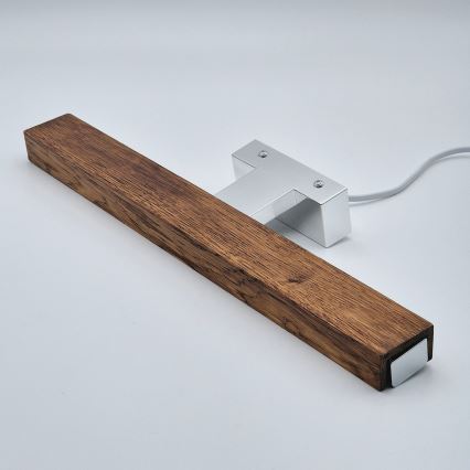Brilagi - Kylpyhuoneen LED-peilivalo WOODY MIRROR LED/8W/230V 40 cm IP44 tammi kirsikka/kiiltävä kromi