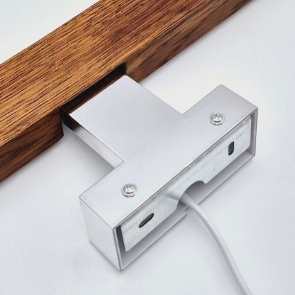 Brilagi - Kylpyhuoneen LED-peilivalo WOODY MIRROR LED/8W/230V 40 cm IP44 tammi kirsikka/kiiltävä kromi