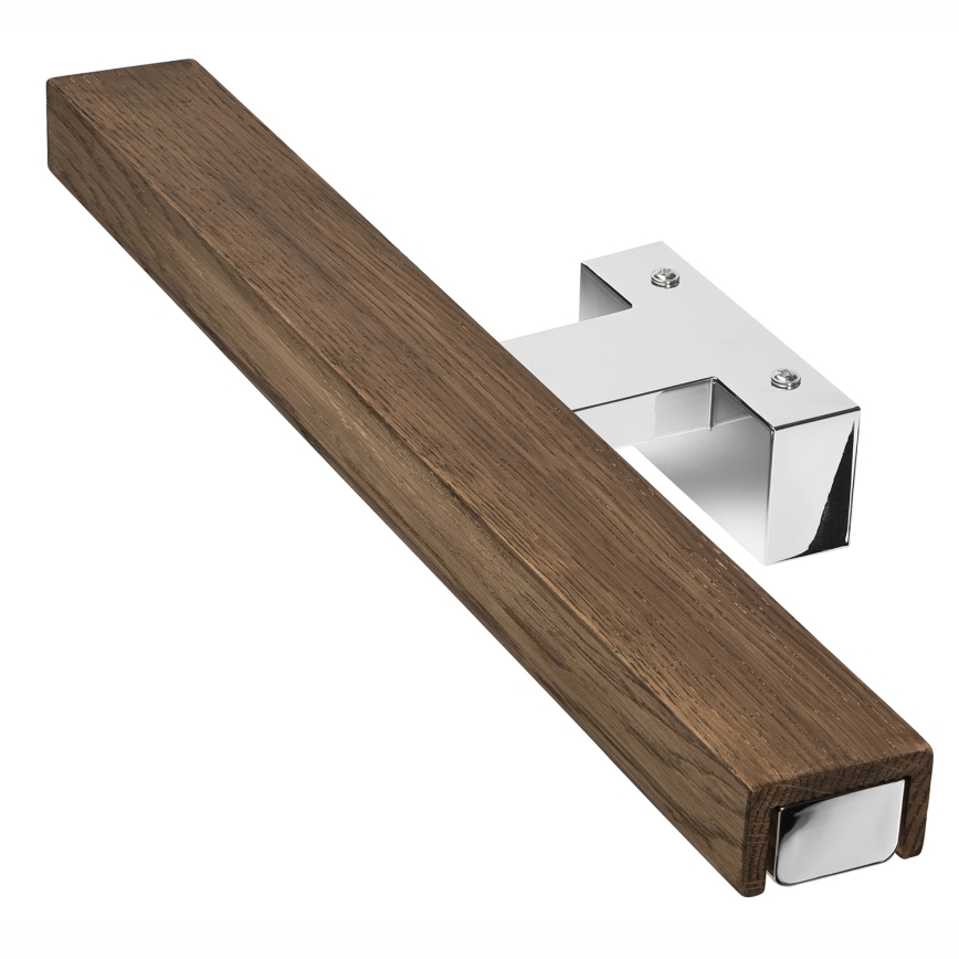 Brilagi - Kylpyhuoneen LED-peilivalo WOODY MIRROR LED/8W/230V 40 cm IP44 tammi saksanpähkinä/kiiltävä kromi