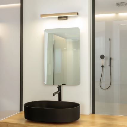 Brilagi - Kylpyhuoneen LED-peilivalo WOODY MIRROR LED/8W/230V 40 cm IP44 tammi/musta