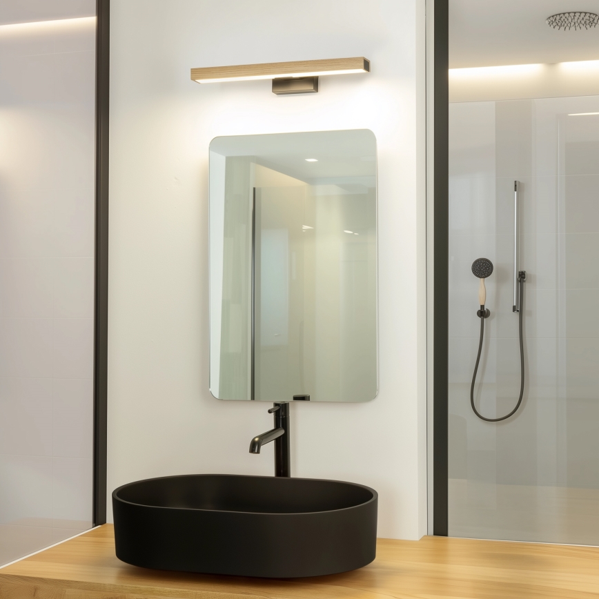Brilagi - Kylpyhuoneen LED-peilivalo WOODY MIRROR LED/8W/230V 40 cm IP44 tammi/musta