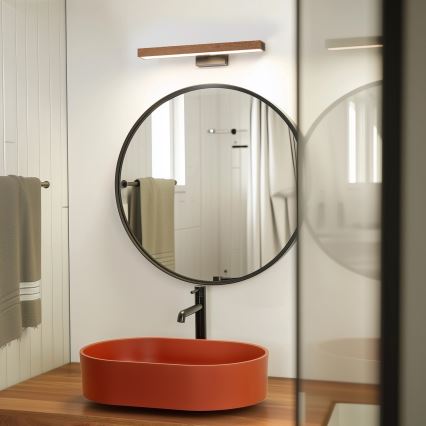 Brilagi - Kylpyhuoneen LED-peilivalo WOODY MIRROR LED/8W/230V 40 cm IP44 tammi kirsikka/musta