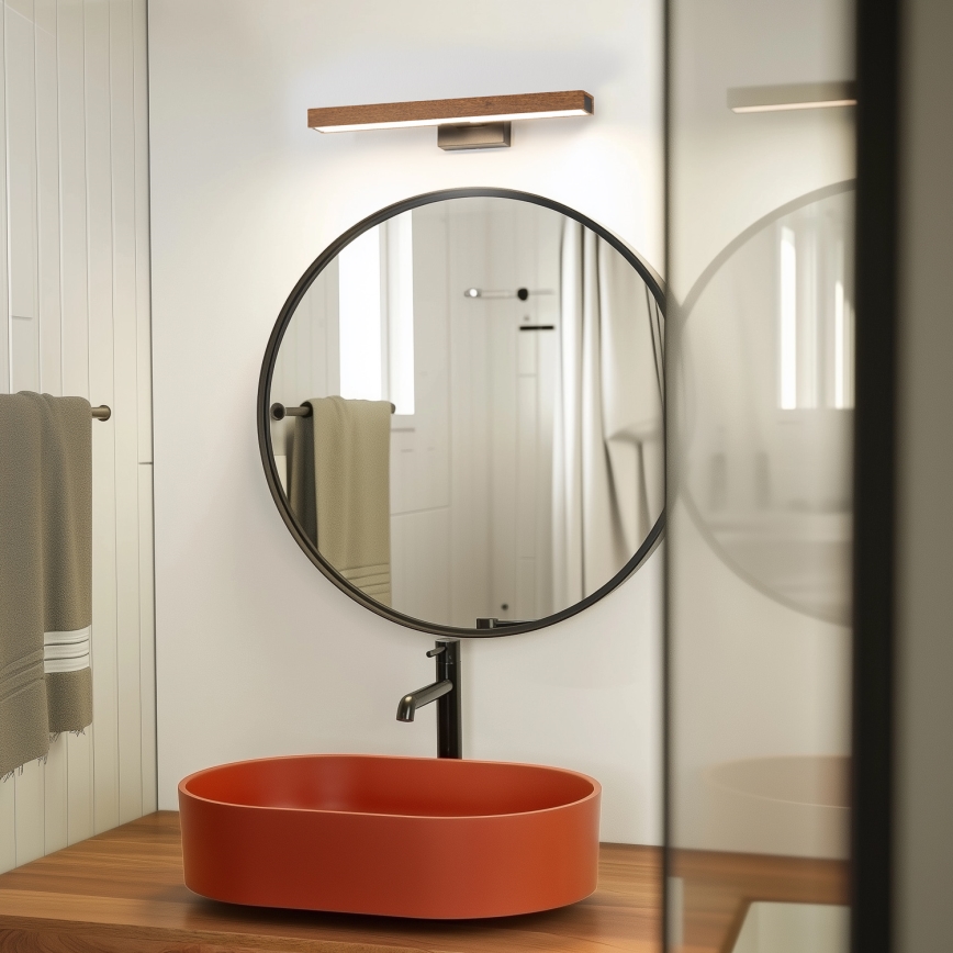 Brilagi - Kylpyhuoneen LED-peilivalo WOODY MIRROR LED/8W/230V 40 cm IP44 tammi kirsikka/musta