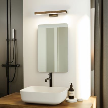 Brilagi - Kylpyhuoneen LED-peilivalo WOODY MIRROR LED/8W/230V 40 cm IP44 tammi saksanpähkinä/musta