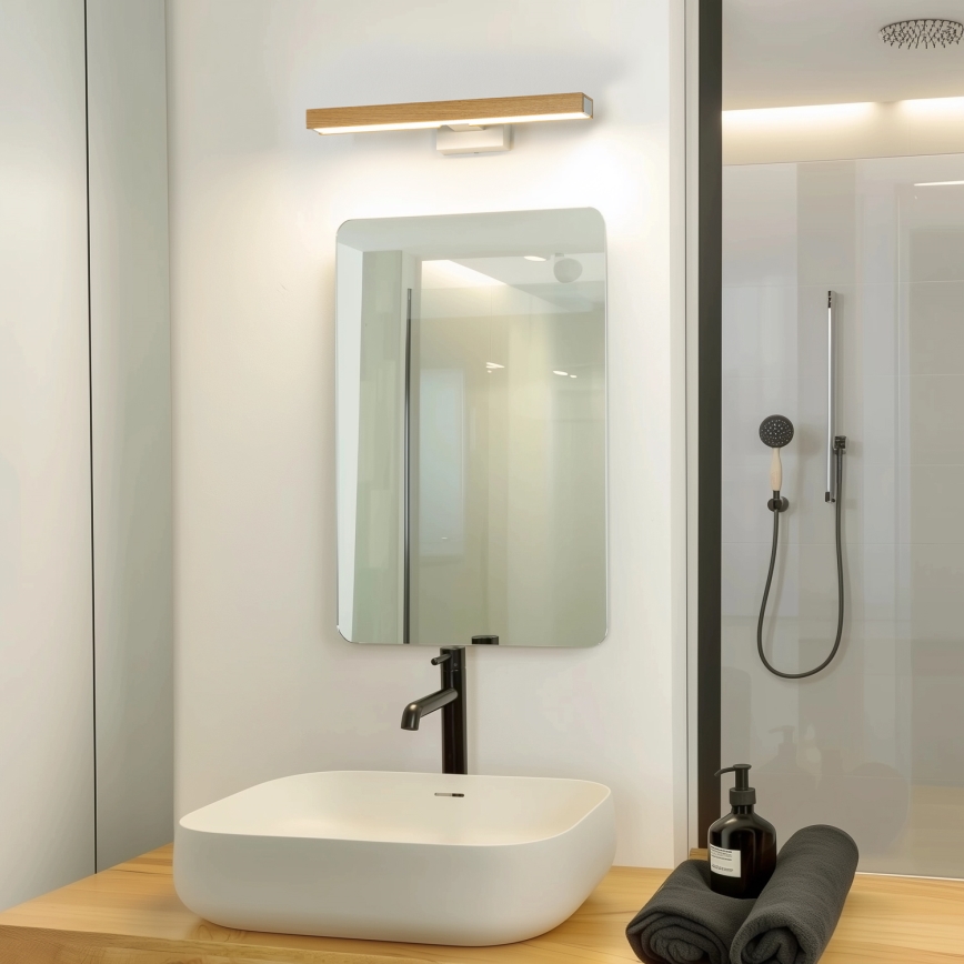 Brilagi - Kylpyhuoneen LED-peilivalo WOODY MIRROR LED/8W/230V 40 cm IP44 tammi/valkoinen