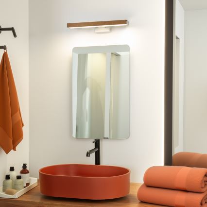 Brilagi - Kylpyhuoneen LED-peilivalo WOODY MIRROR LED/8W/230V 40 cm IP44 tammi kirsikka/valkoinen