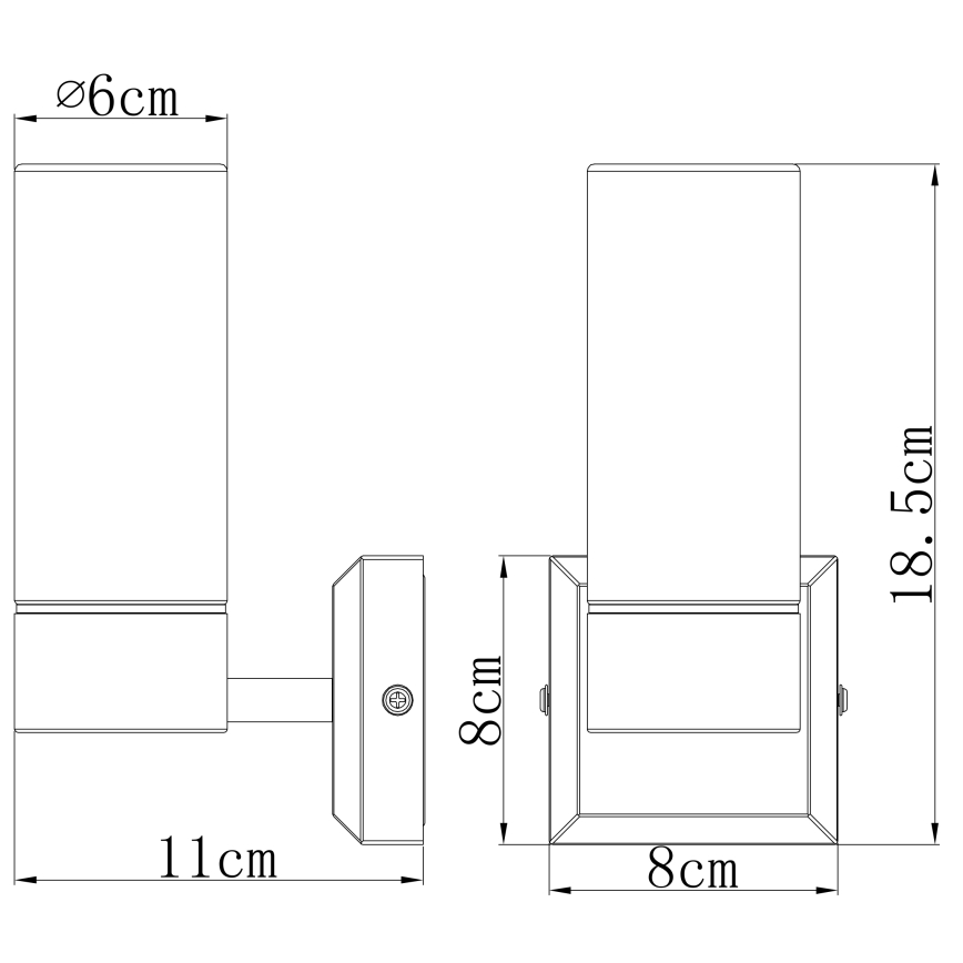 Brilagi - Kylpyhuoneen seinävalaisin RAY 1xE14/40W/230V IP44