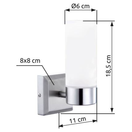 Brilagi - Kylpyhuoneen seinävalaisin RAY 1xE14/40W/230V IP44