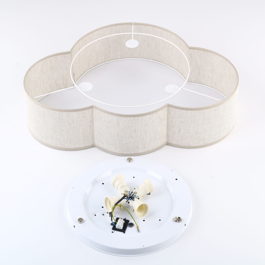 Brilagi - Lasten kattovalaisin NIMBUS LINEN 4xE27/15W/230V beige